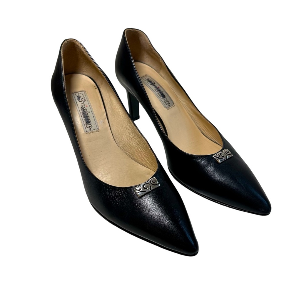Brighton Young Genuine Leather Black Pointed Toe High Heels - Women’s Size 6